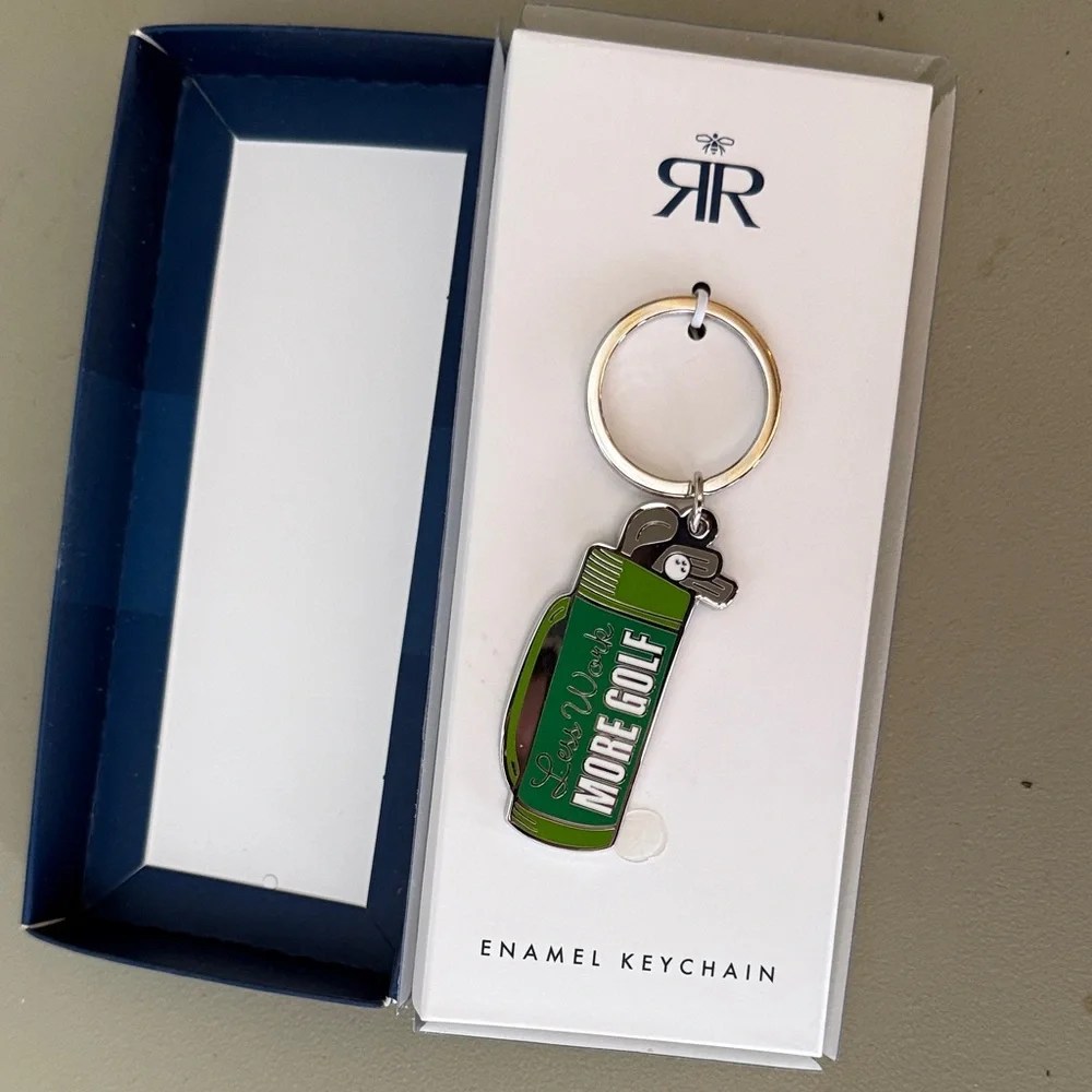 NEW IN BOX! Green Enamel Keychain by